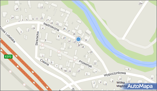 Otwock, Nadrzeczna, 16, mapa Otwock