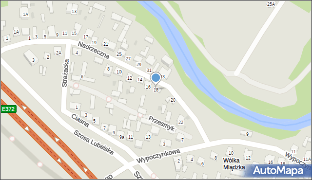 Otwock, Nadrzeczna, 18, mapa Otwock