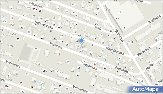 Otwock, Napoleońska, 11, mapa Otwock