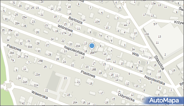 Otwock, Napoleońska, 18A, mapa Otwock