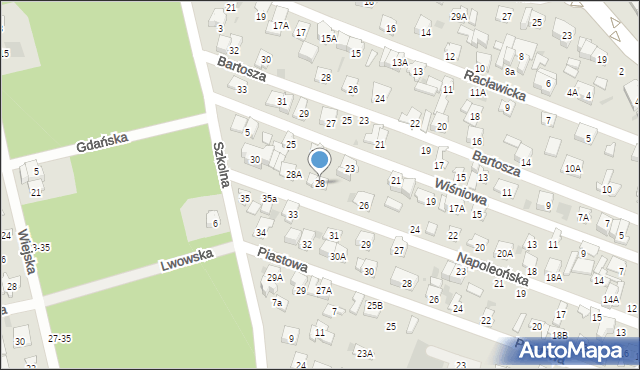Otwock, Napoleońska, 28, mapa Otwock