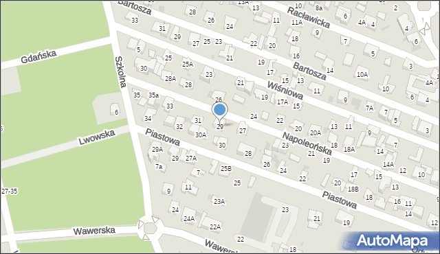 Otwock, Napoleońska, 29, mapa Otwock