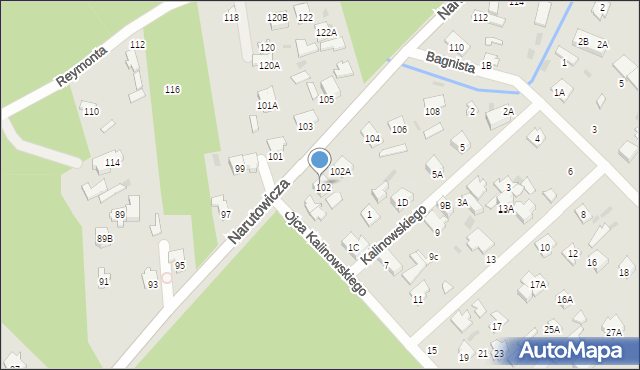 Otwock, Narutowicza Gabriela, 102b, mapa Otwock