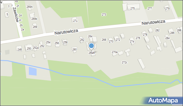 Otwock, Narutowicza Gabriela, 264A, mapa Otwock