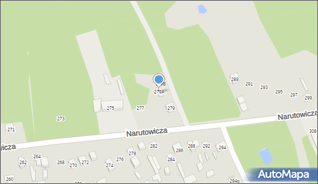 Otwock, Narutowicza Gabriela, 279A, mapa Otwock