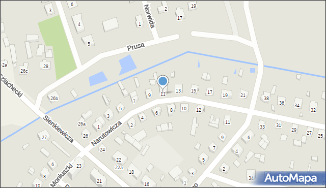 Pajęczno, Narutowicza Gabriela, 11, mapa Pajęczno