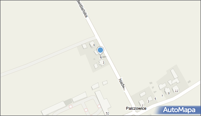 Palczowice, Nadwiślańska, 5, mapa Palczowice