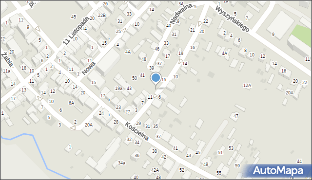 Parczew, Nadwalna, 13, mapa Parczew