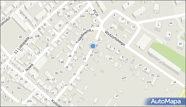 Parczew, Nadwalna, 18, mapa Parczew