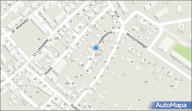 Parczew, Nadwalna, 33, mapa Parczew