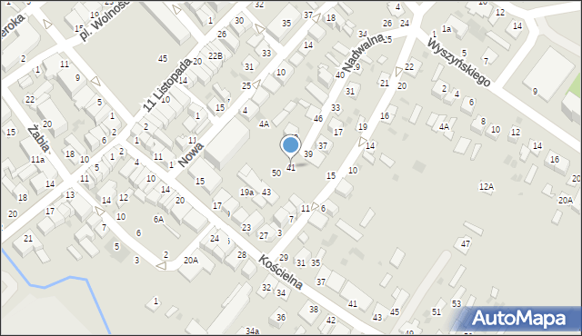 Parczew, Nadwalna, 41, mapa Parczew