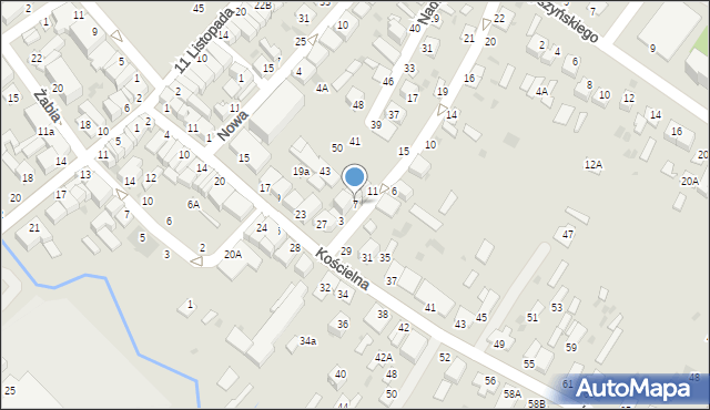 Parczew, Nadwalna, 7, mapa Parczew