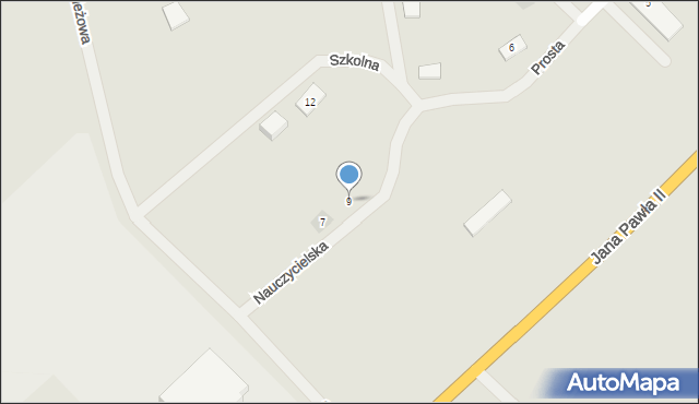 Pasym, Nauczycielska, 9, mapa Pasym