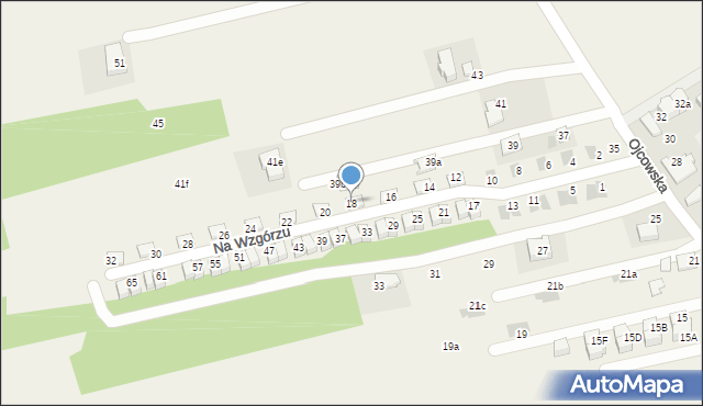 Pękowice, Na Wzgórzu, 18, mapa Pękowice