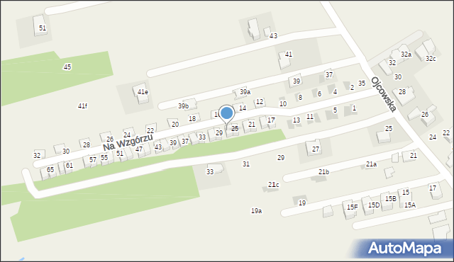 Pękowice, Na Wzgórzu, 27, mapa Pękowice