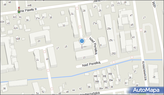 Piaseczno, Nad Perełką, 11, mapa Piaseczno