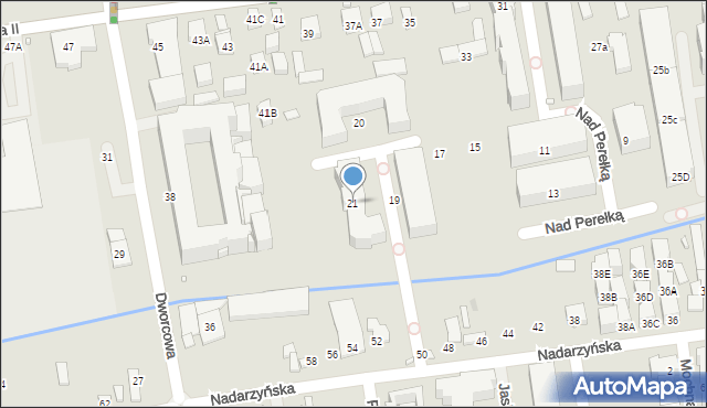 Piaseczno, Nad Perełką, 21, mapa Piaseczno