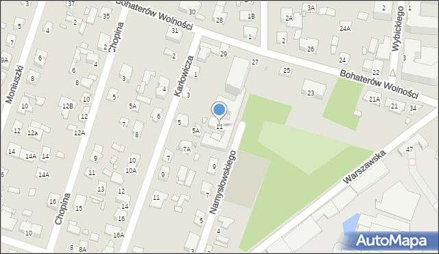 Piastów, Namysłowskiego Karola, 11, mapa Piastów