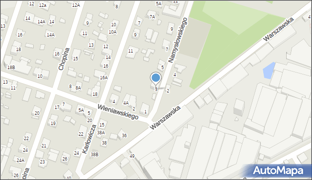 Piastów, Namysłowskiego Karola, 3, mapa Piastów