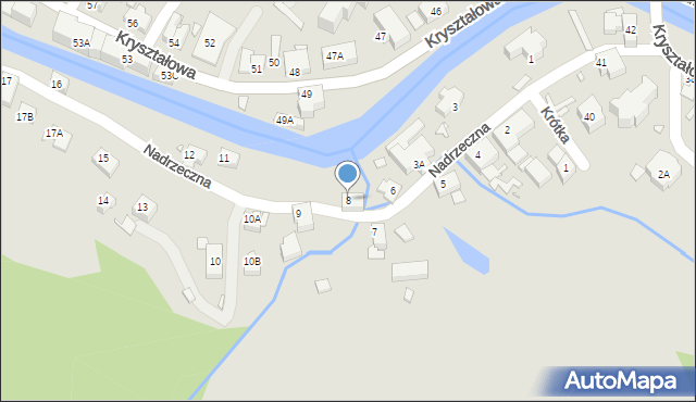 Piechowice, Nadrzeczna, 8, mapa Piechowice