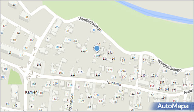 Piekary Śląskie, Nankera, bp., 119a, mapa Piekary Śląskie