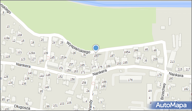 Piekary Śląskie, Nankera, bp., 183, mapa Piekary Śląskie
