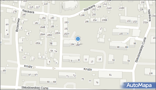 Piekary Śląskie, Nankera, bp., 194I, mapa Piekary Śląskie