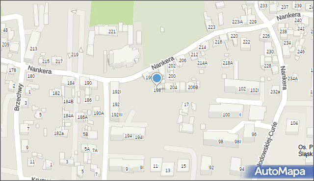 Piekary Śląskie, Nankera, bp., 198, mapa Piekary Śląskie