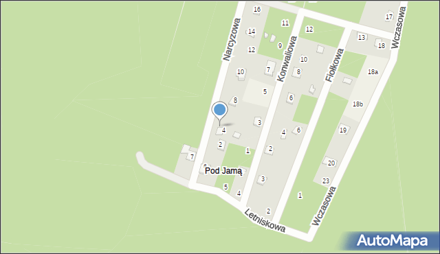 Pietrzaki, Narcyzowa, 6, mapa Pietrzaki