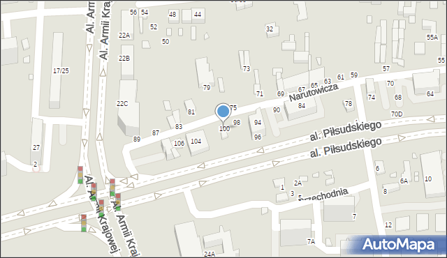 Piotrków Trybunalski, Narutowicza Gabriela, 100, mapa Piotrków Trybunalski