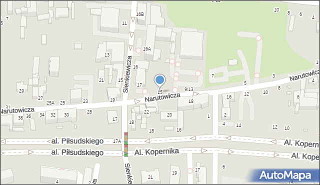 Piotrków Trybunalski, Narutowicza Gabriela, 15, mapa Piotrków Trybunalski