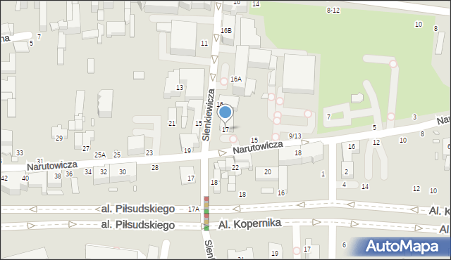 Piotrków Trybunalski, Narutowicza Gabriela, 17, mapa Piotrków Trybunalski