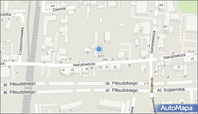 Piotrków Trybunalski, Narutowicza Gabriela, 27, mapa Piotrków Trybunalski