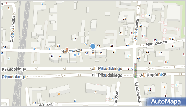Piotrków Trybunalski, Narutowicza Gabriela, 32, mapa Piotrków Trybunalski