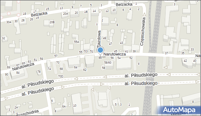 Piotrków Trybunalski, Narutowicza Gabriela, 60, mapa Piotrków Trybunalski