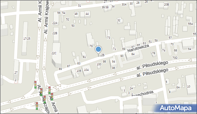 Piotrków Trybunalski, Narutowicza Gabriela, 77, mapa Piotrków Trybunalski