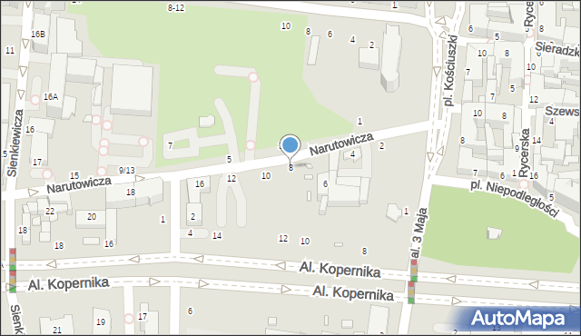 Piotrków Trybunalski, Narutowicza Gabriela, 8, mapa Piotrków Trybunalski