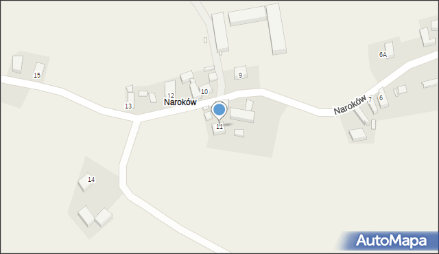 Piskorzyna, Naroków, 11, mapa Piskorzyna