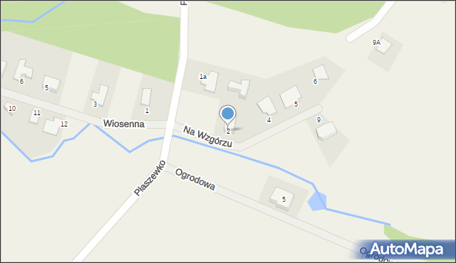 Płaszewko, Na Wzgórzu, 2, mapa Płaszewko