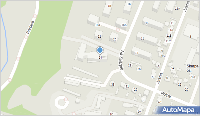 Płock, Na Skarpie, 24, mapa Płock