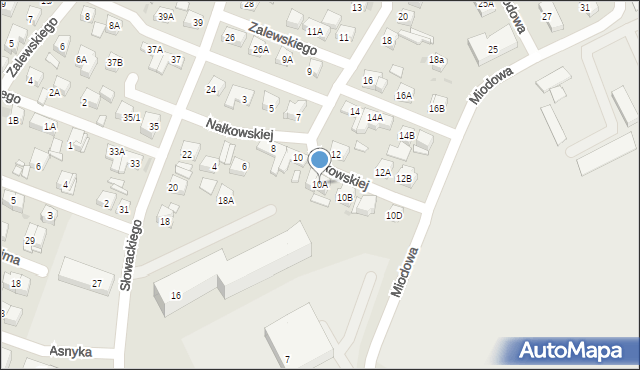 Płock, Nałkowskiej Zofii, 10A, mapa Płock