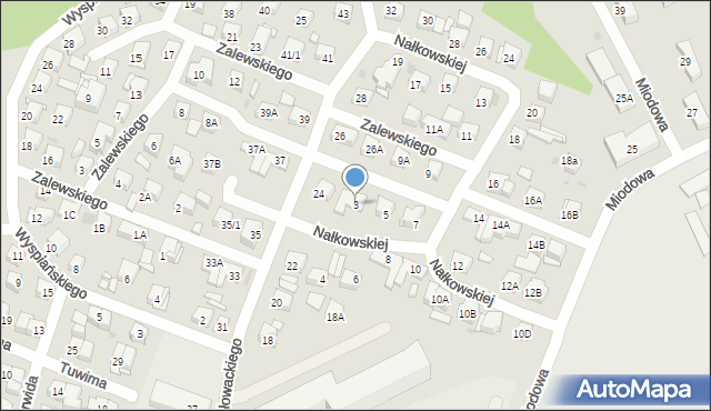 Płock, Nałkowskiej Zofii, 3, mapa Płock