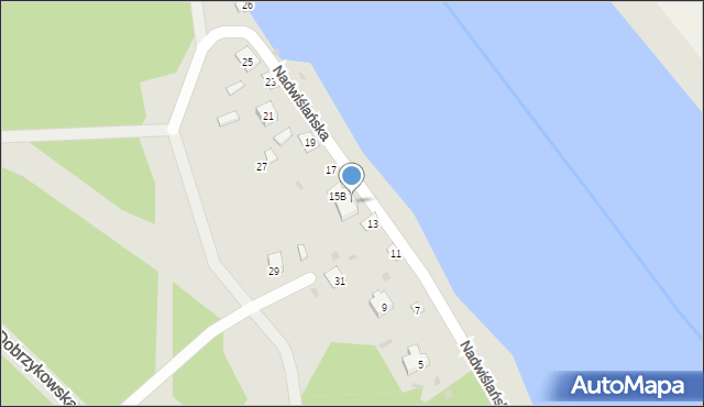 Płock, Nadwiślańska, 15a, mapa Płock