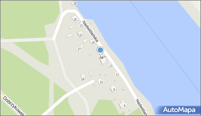 Płock, Nadwiślańska, 15B, mapa Płock