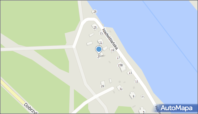 Płock, Nadwiślańska, 27, mapa Płock