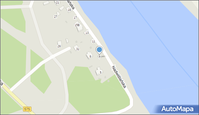 Płock, Nadwiślańska, 7, mapa Płock