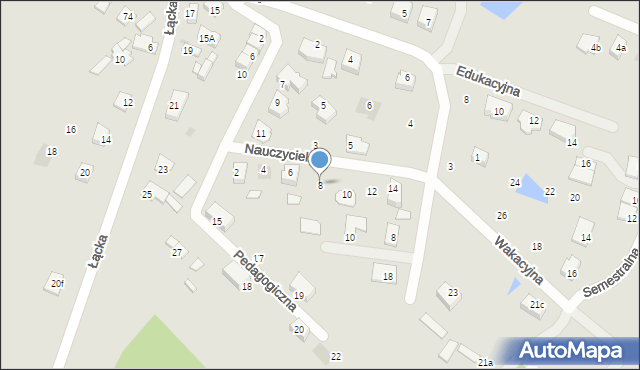 Płock, Nauczycielska, 8, mapa Płock