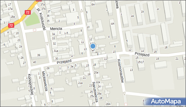 Poddębice, Narutowicza Gabriela, 16a, mapa Poddębice