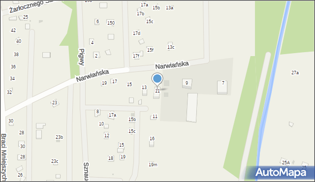 Poddębie, Narwiańska, 11, mapa Poddębie