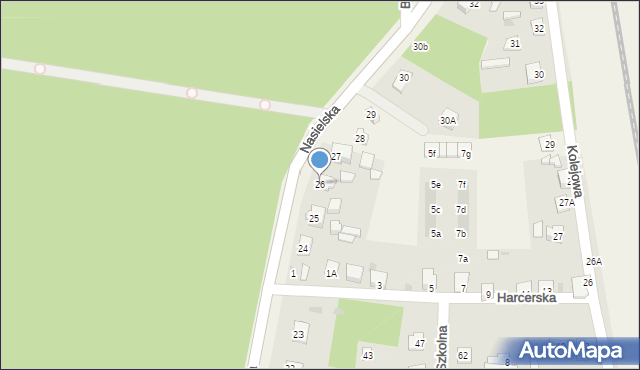 Pomiechówek, Nasielska, 26, mapa Pomiechówek